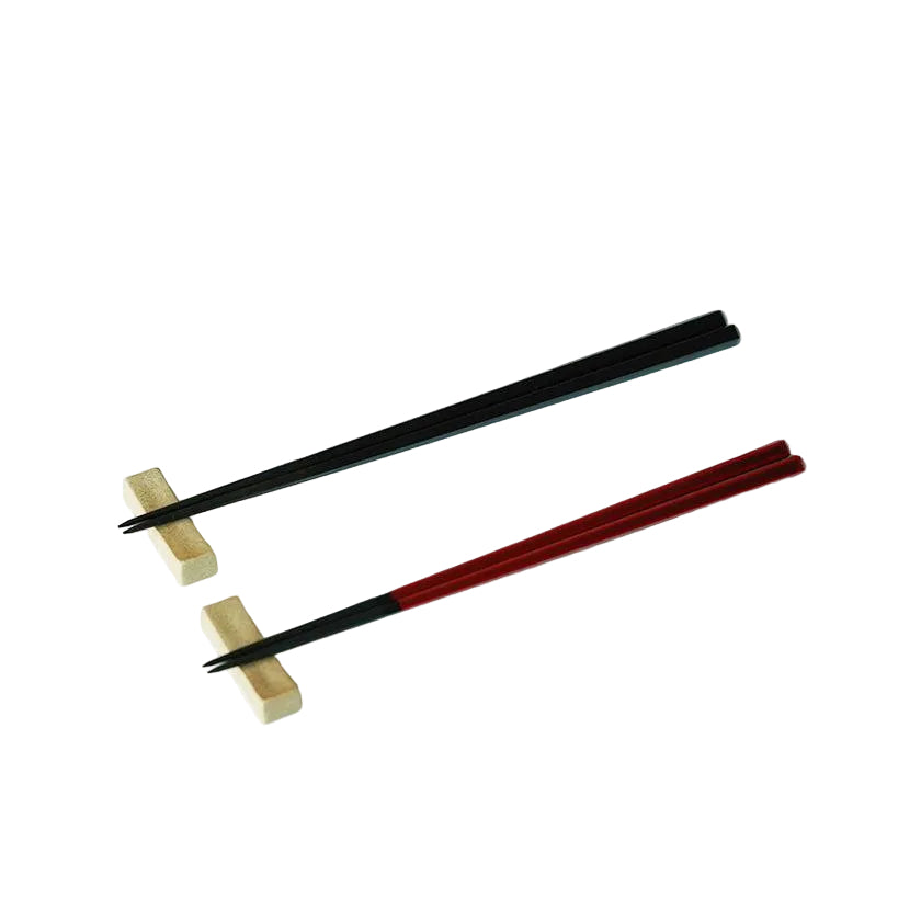 Black charcoal pentagonal chopsticks with chopstick rest