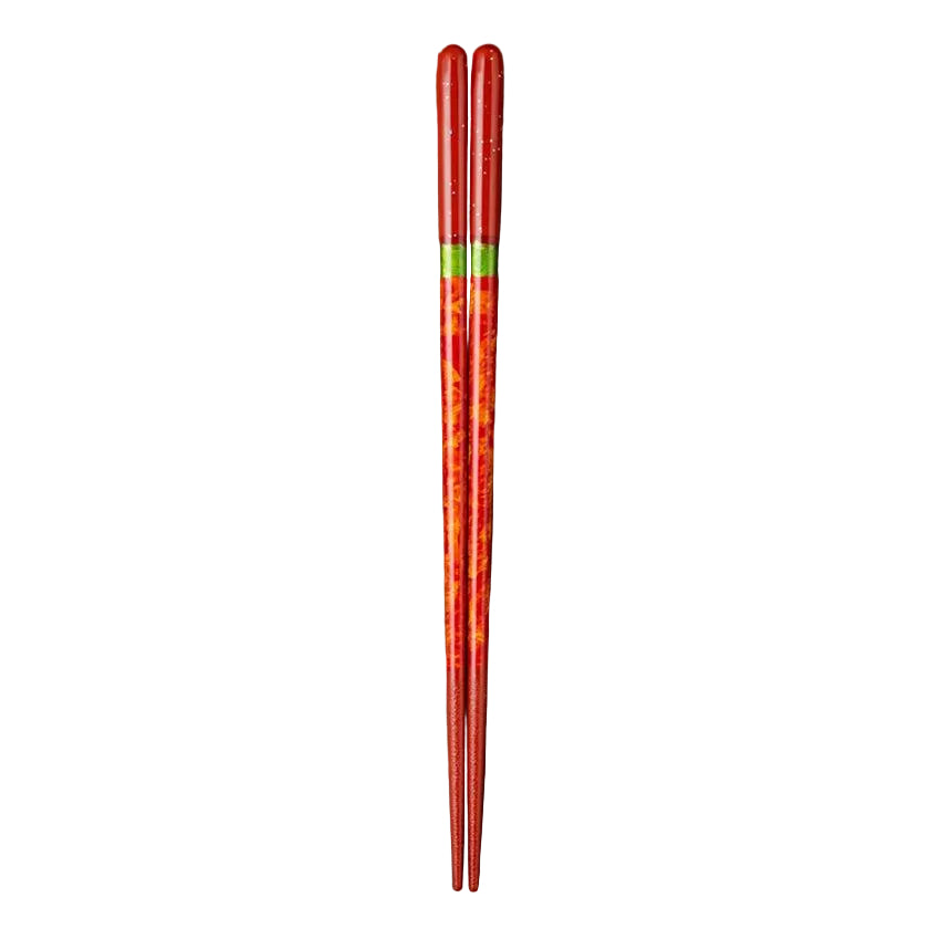 Red chopsticks with chopstick rests